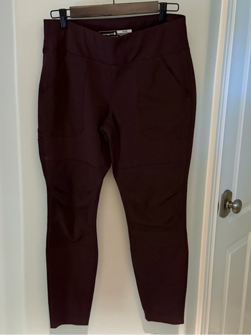 Women’s Carrhart Force Utility Pants Stretch  Moisture Wicking Brown Sz M Short